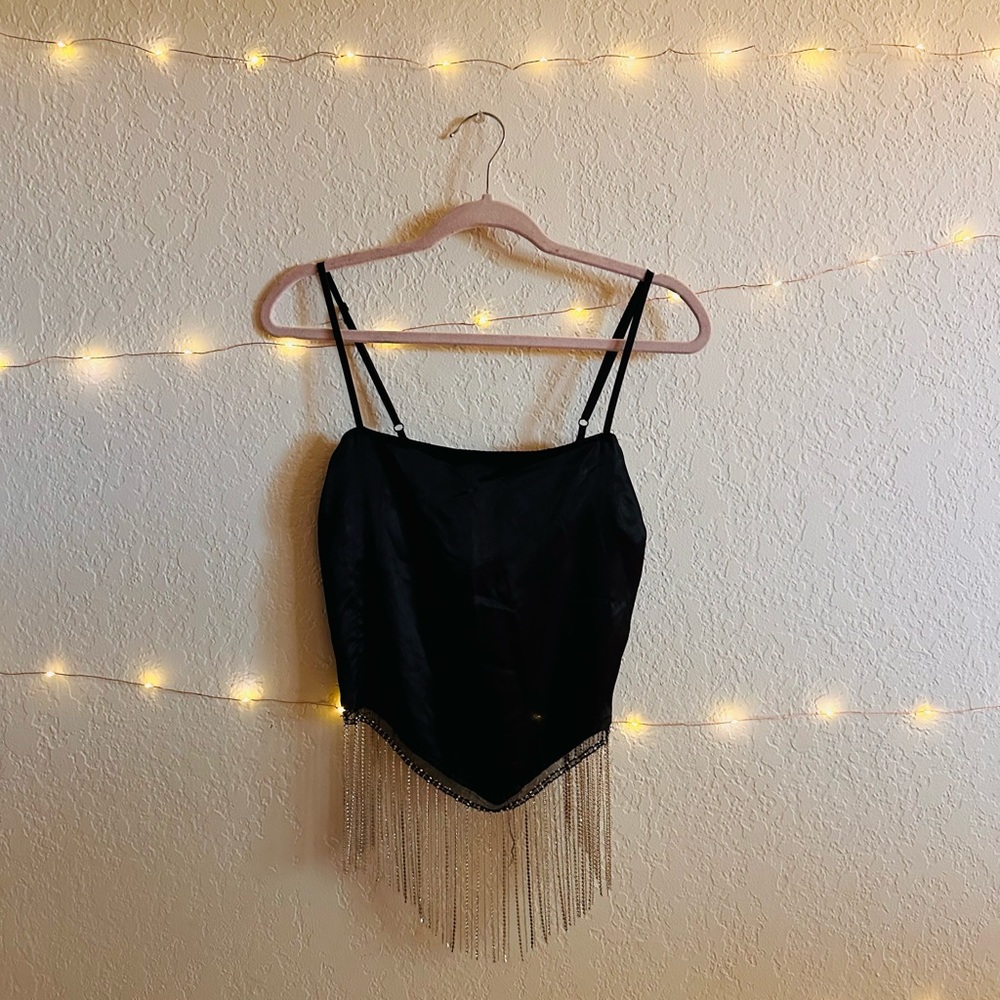 Sequin Fringe Top